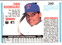 1992 Donruss Ivan Rodriguez #289