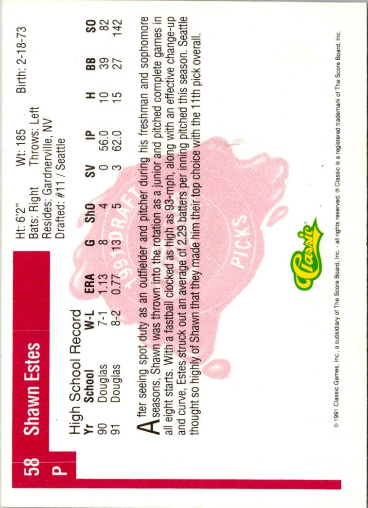 1991 Classic Best Kinston Indians Shawn Bryant