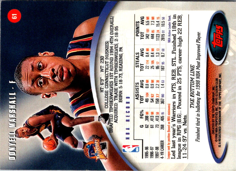 1998 Stadium Club Donyell Marshall