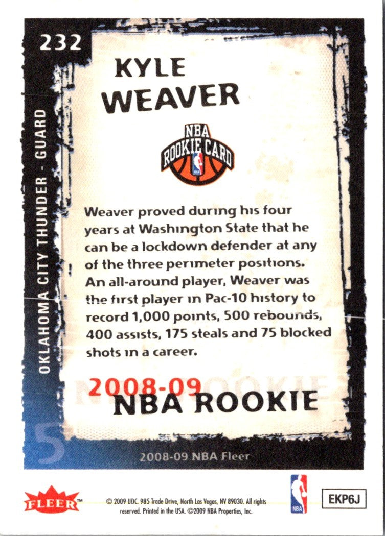 2008 Fleer Kyle Weaver