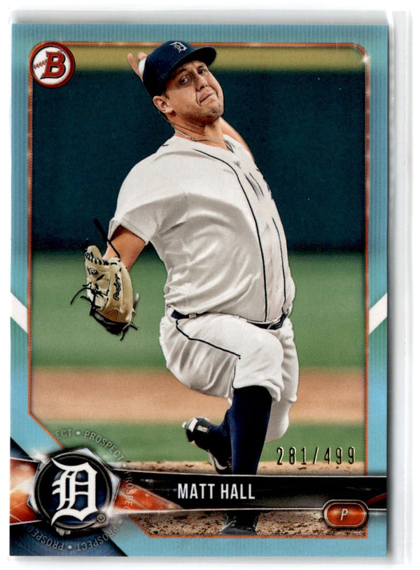 2018 Bowman Prospects Sky Blue Matt Hall #BP80 281/499