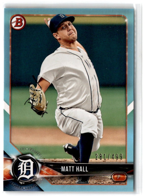 2018 Bowman Prospects Sky Blue Matt Hall #BP80 281/499