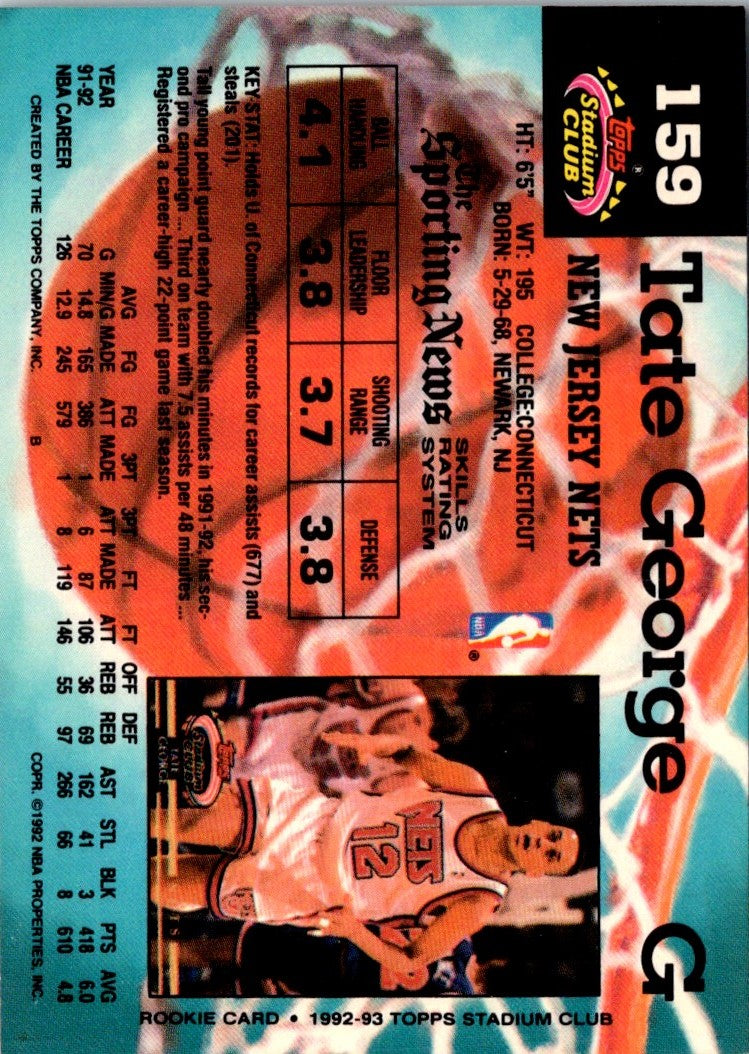 1992 Stadium Club Members Only Tate George