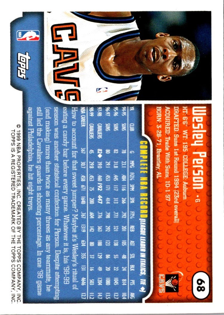 1999 Topps Wesley Person