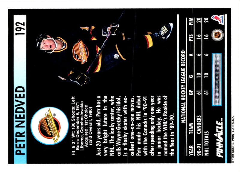 1991 Pinnacle Petr Nedved