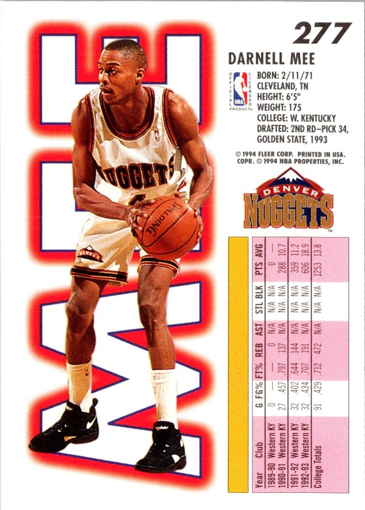 1993 Fleer Darnell Mee
