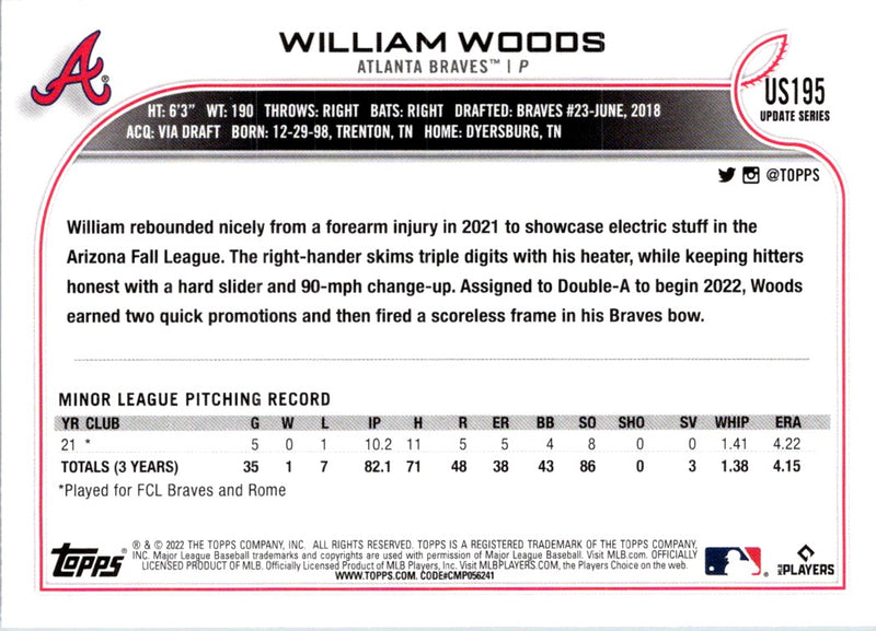 2022 Topps Update William Woods