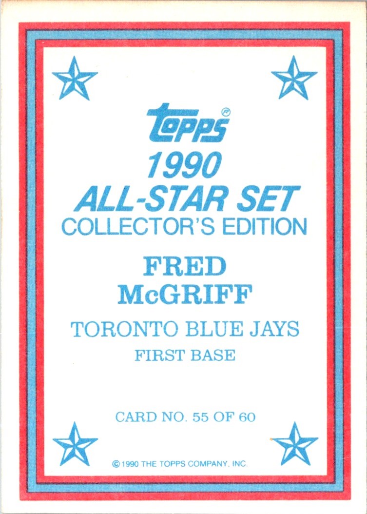 1990 Topps Glossy Send-Ins Fred McGriff