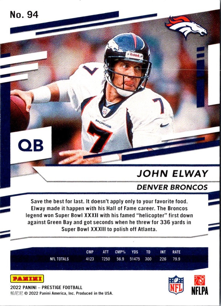 2022 Panini Prestige John Elway