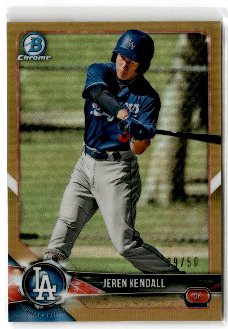 2018 Bowman Draft Chrome Gold Refractor Jeren Kendall