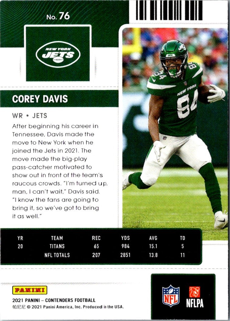 2021 Panini Contenders Corey Davis