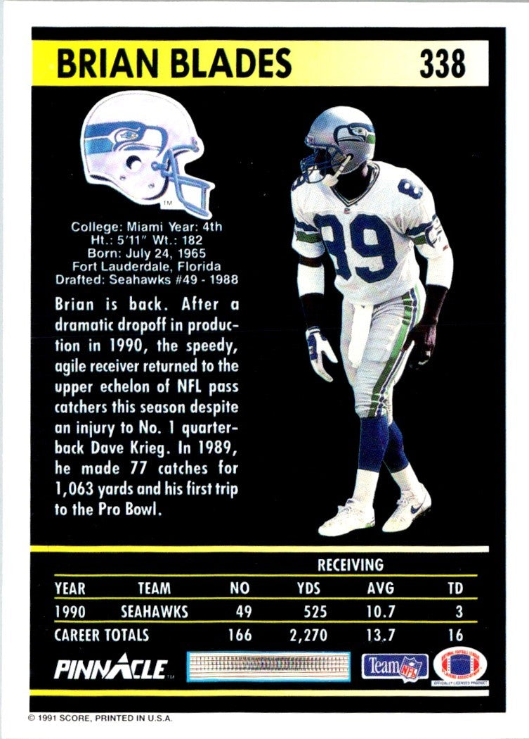 1991 Pinnacle Brian Blades