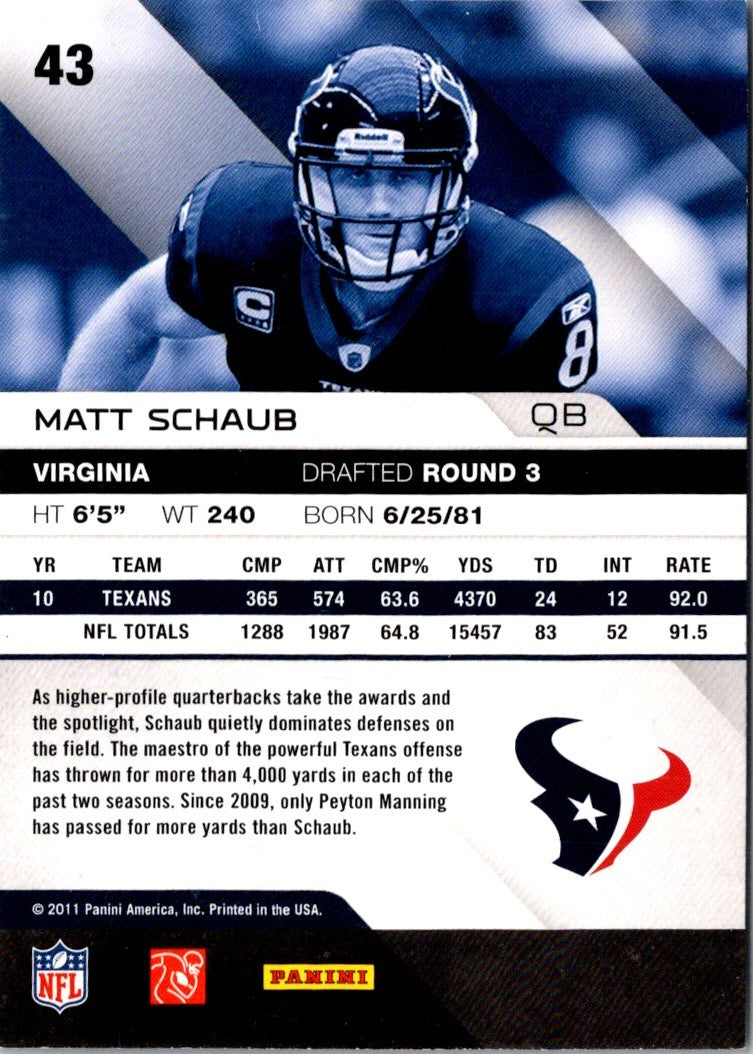 2011 Panini Absolute Memorabilia Matt Schaub