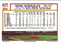 1992 Topps Traded Rene Gonzales #42T