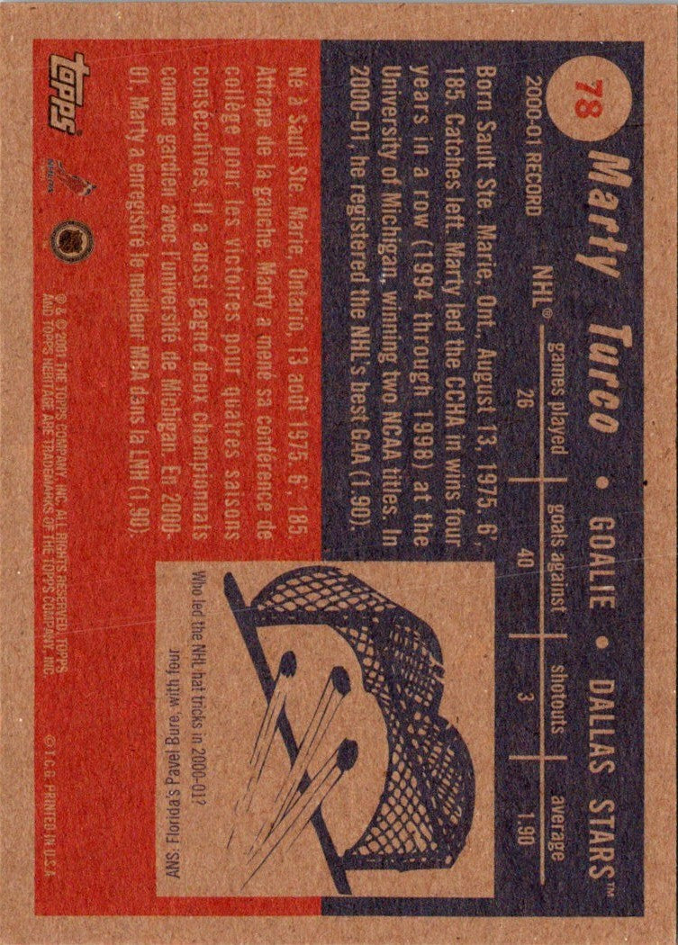 2001 Topps Heritage Marty Turco