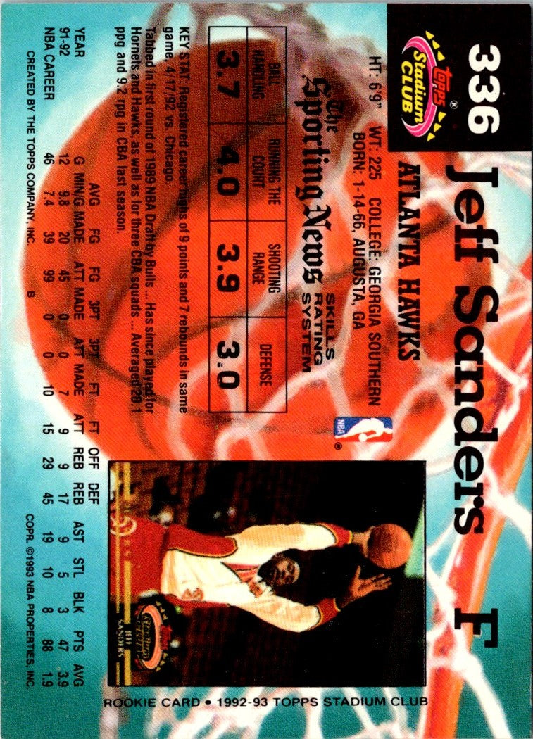 1992 Stadium Club Members Only Jeff Sanders