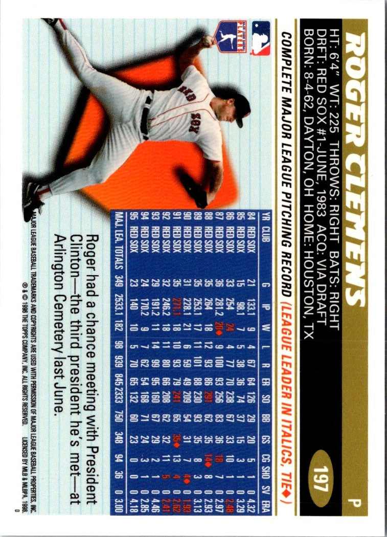 1996 Topps Roger Clemens