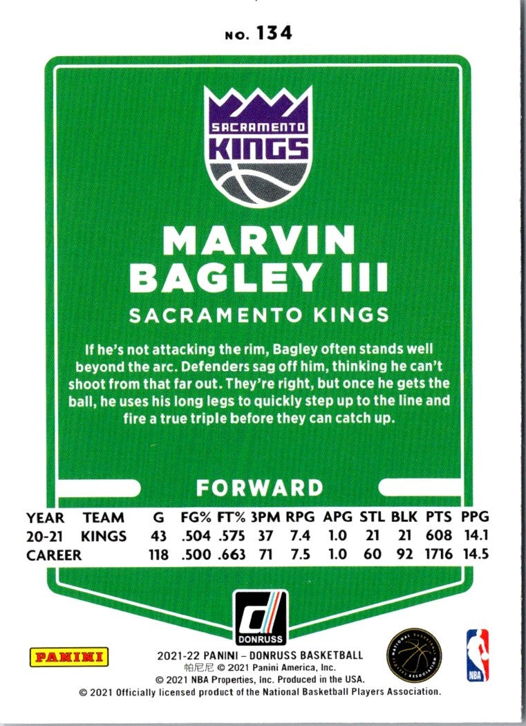 2021 Donruss Marvin Bagley III