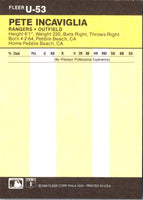 1986 Fleer Update Pete Incaviglia #U-53