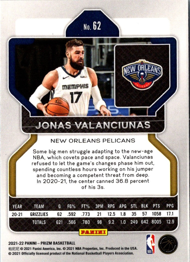 2021 Panini Prizm Blue Jonas Valanciunas