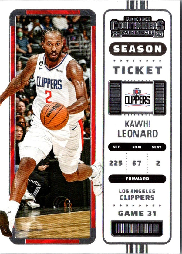 2022 Panini Contenders Season Ticket Kawhi Leonard #27