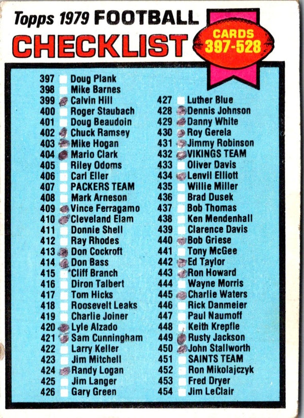 1979 Topps Checklist 265-396 #368