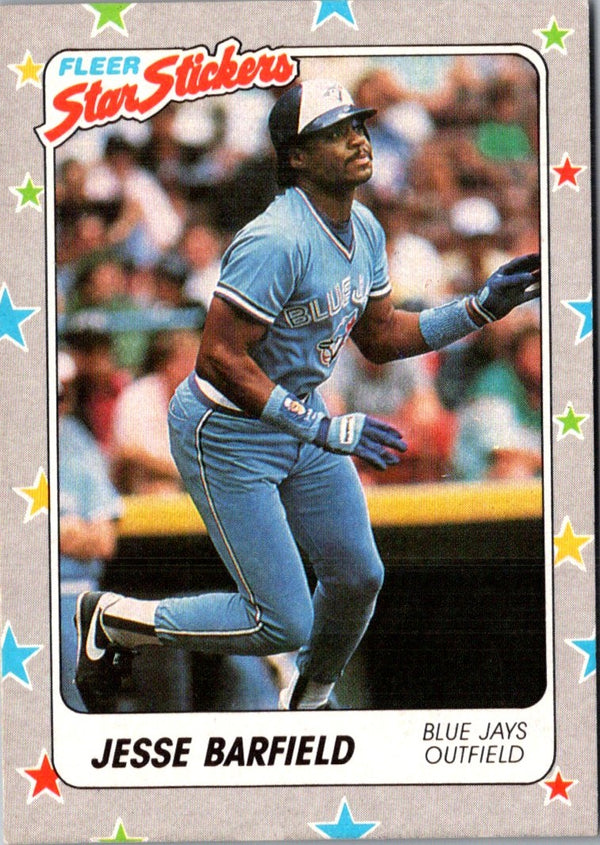 1988 Fleer Star Stickers Jesse Barfield #70