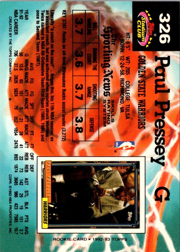 1992 Stadium Club Paul Pressey