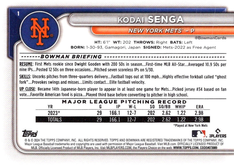 2024 Bowman Kodai Senga