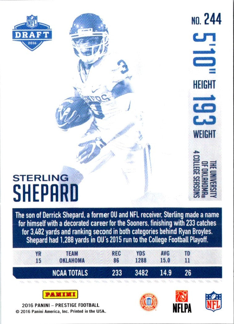 2016 Panini Prestige Sterling Shepard