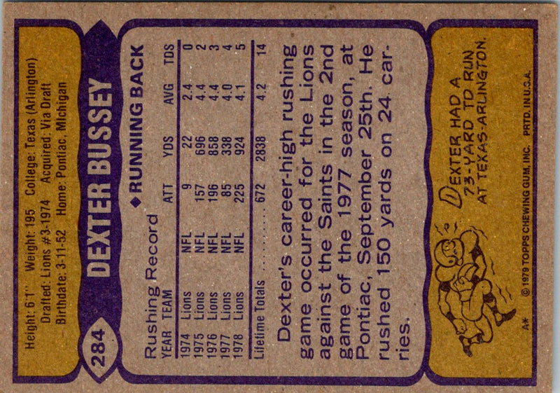 1979 Topps Dexter Bussey