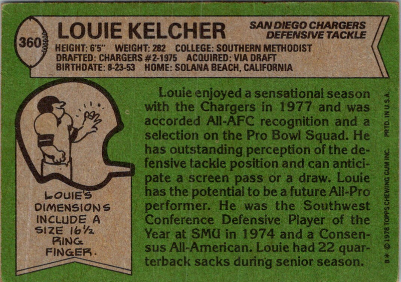 1978 Topps Louie Kelcher