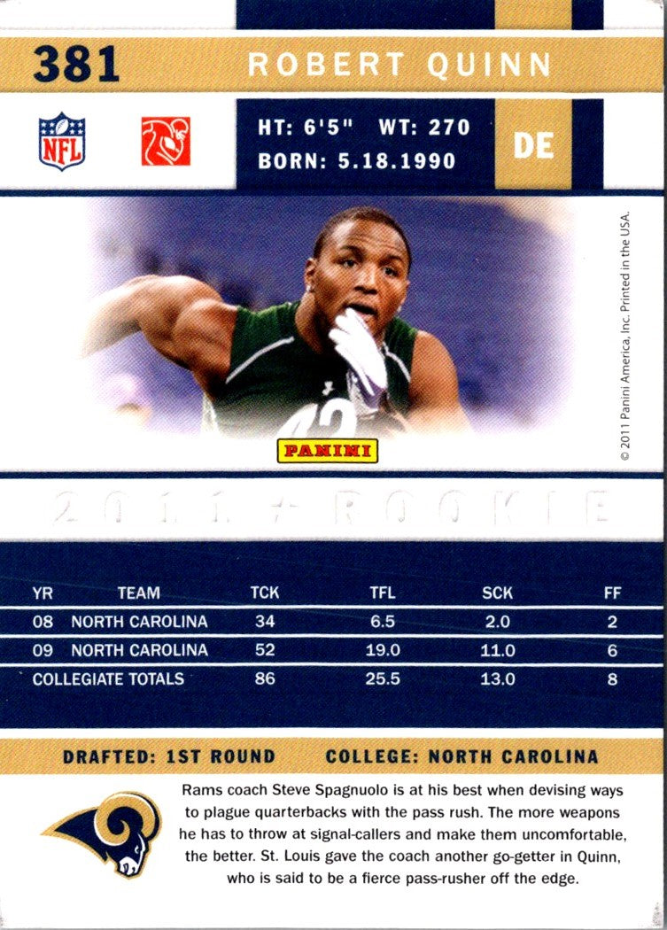 2011 Score Scorecard Robert Quinn