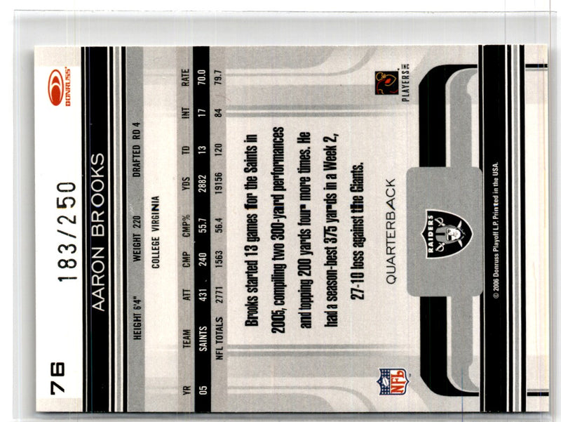 2006 Donruss Gridiron Gear Silver Holofoil X's Aaron Brooks