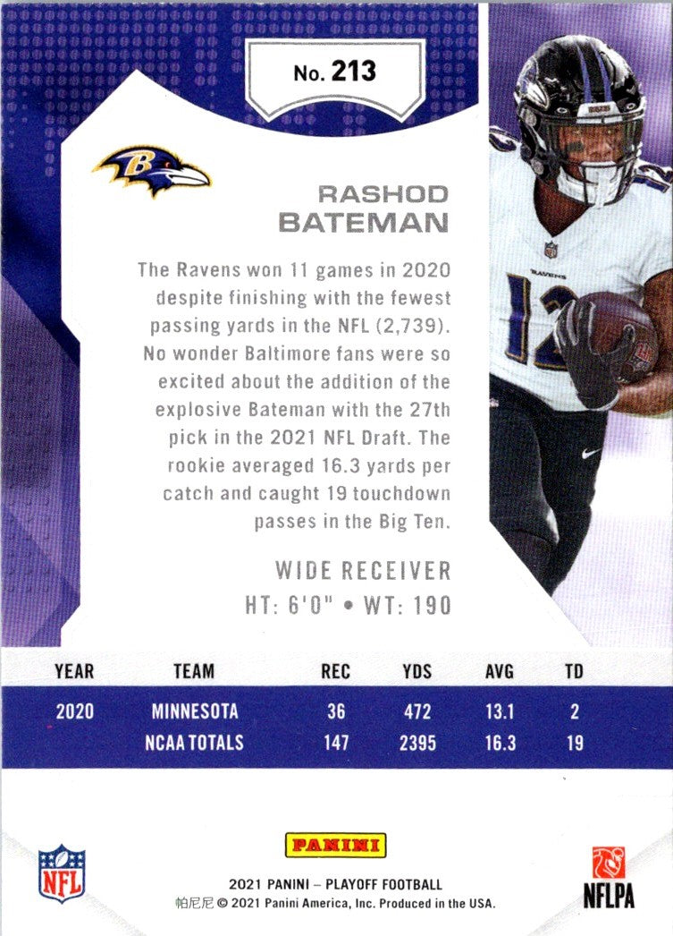 2021 Panini Playoff Kickoff Rashod Bateman