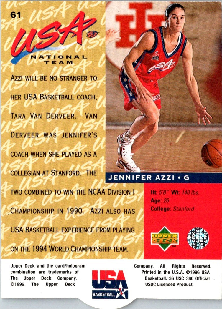 1996 Upper Deck USA Jennifer Azzi