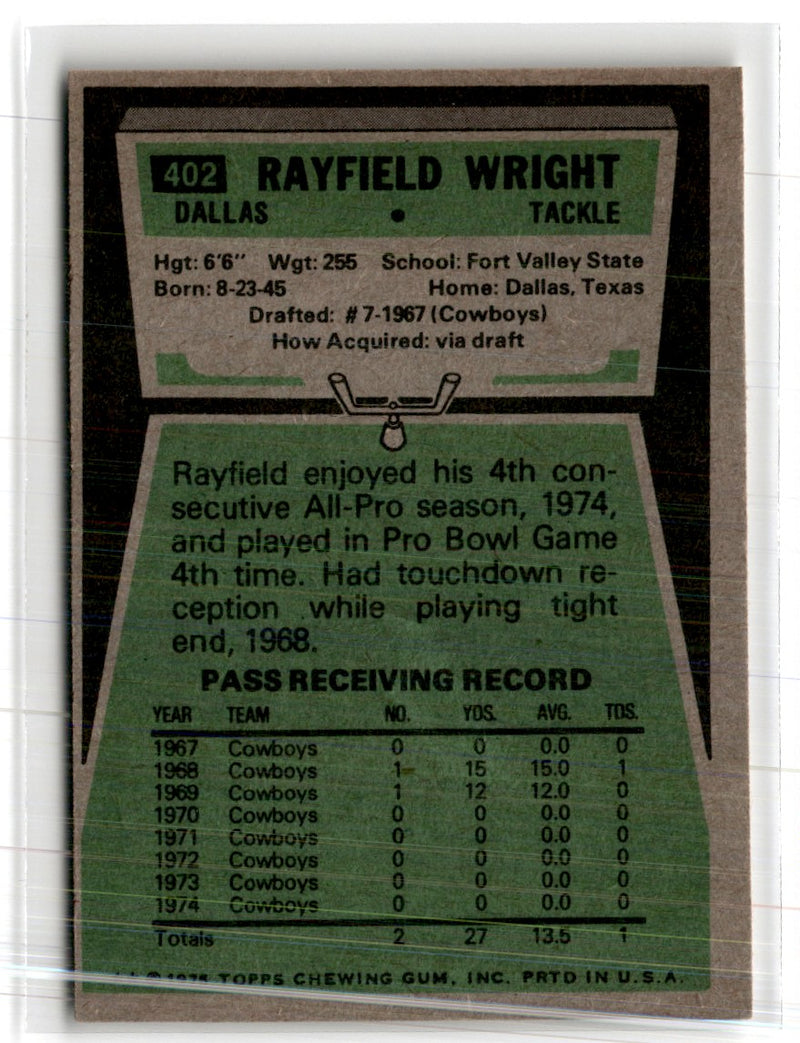 1975 Topps Rayfield Wright