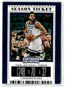 2019 Panini Contenders Draft Picks Ticket Blue Foil Karl-Anthony Towns