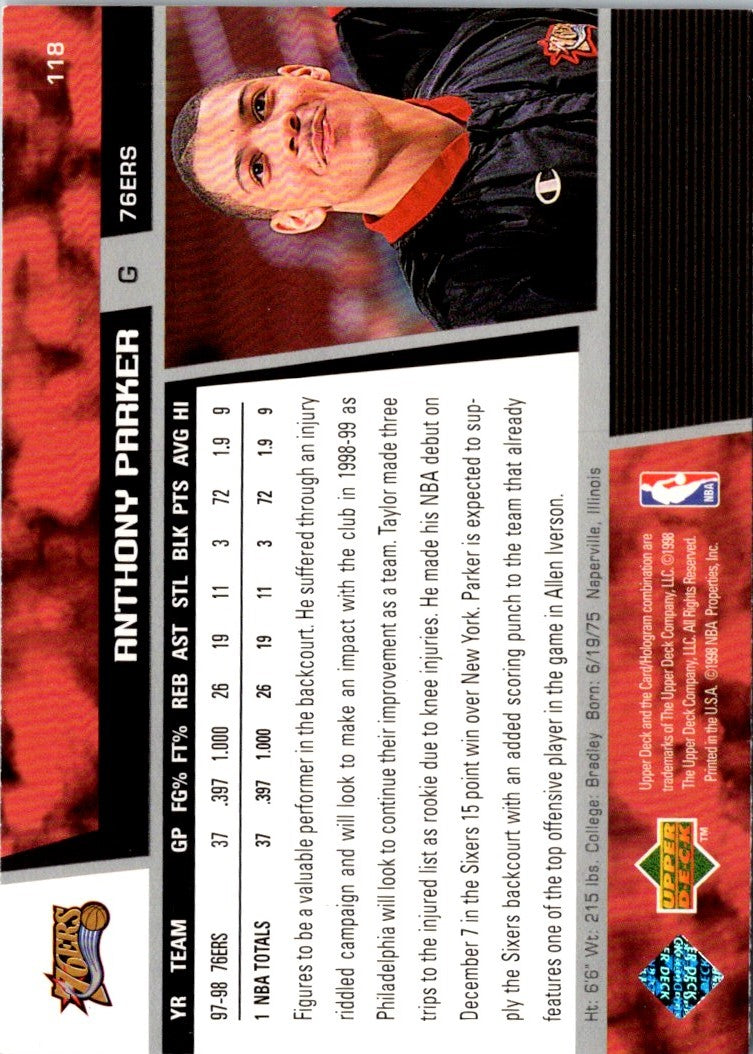 1998 Upper Deck Anthony Parker