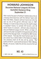 1987 Donruss Highlights Howard Johnson #43