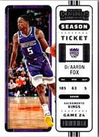 2022 Panini Contenders Season Ticket De'Aaron Fox #56
