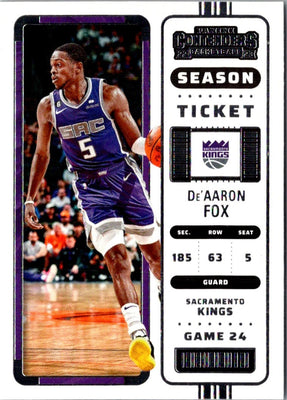 2022 Panini Contenders Season Ticket De'Aaron Fox #56