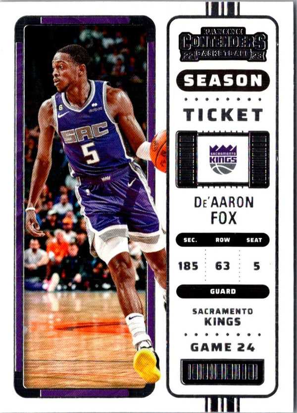 2022 Panini Contenders Season Ticket De'Aaron Fox #56