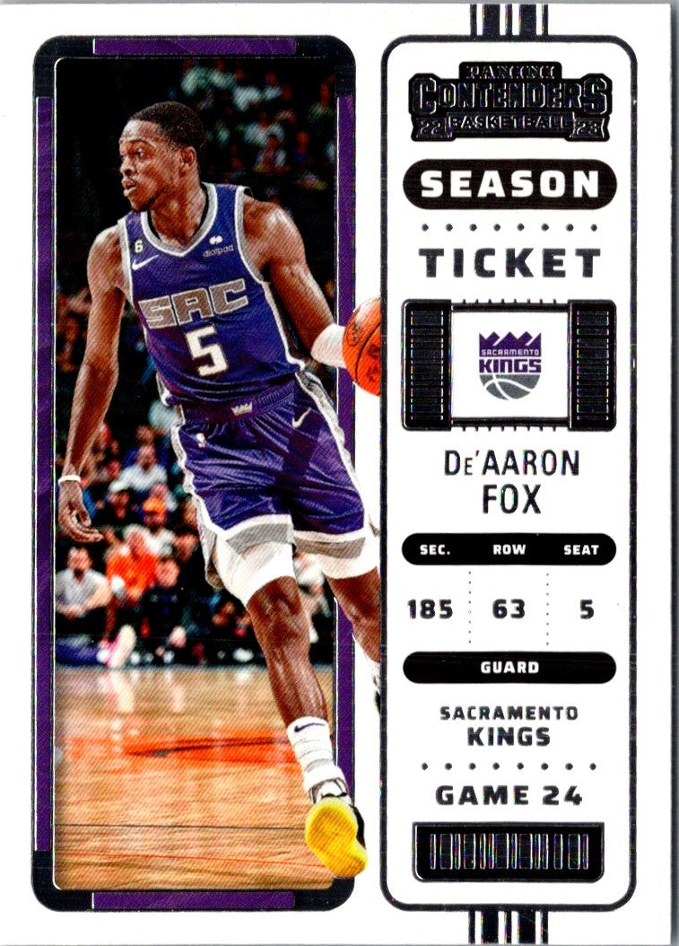 2022 Panini Contenders Season Ticket De'Aaron Fox