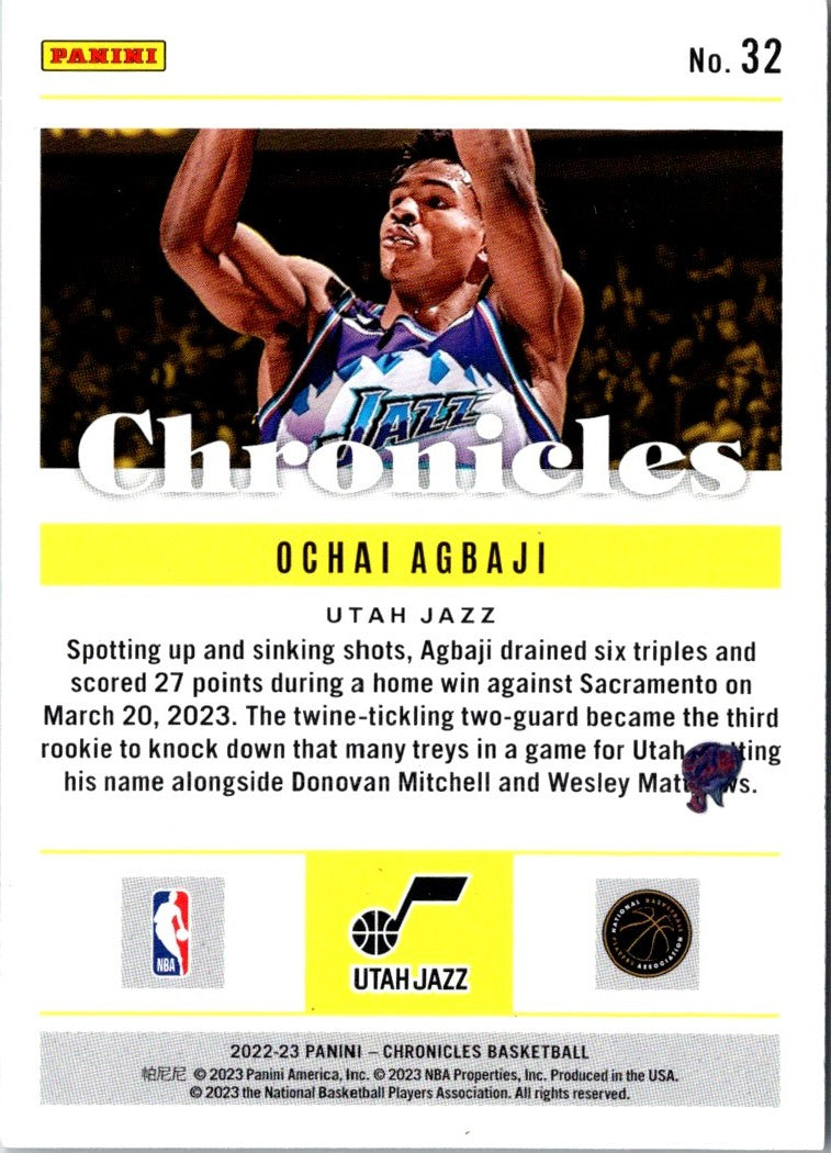 2022 Panini Chronicles Ochai Agbaji