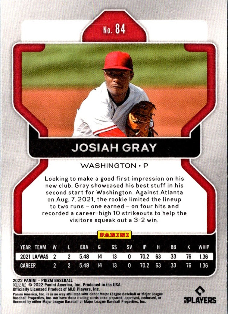 2022 Panini Prizm Josiah Gray