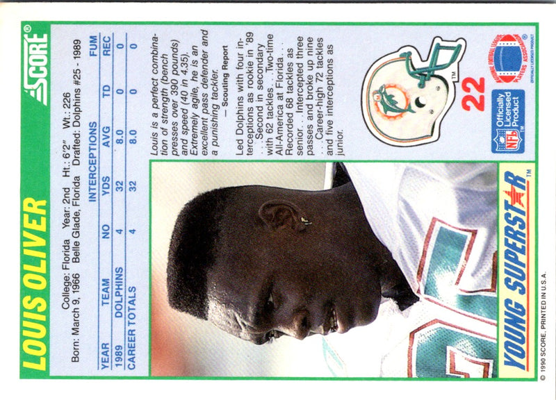 1990 Score Young Superstars Louis Oliver