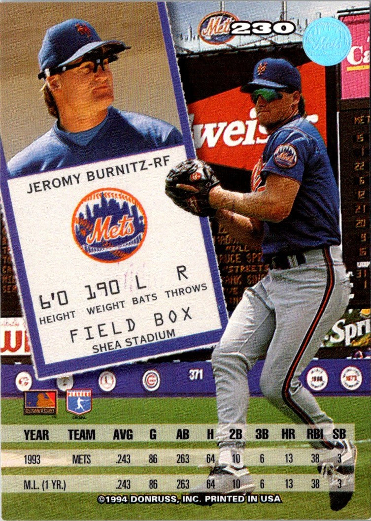 1994 Leaf Jeromy Burnitz