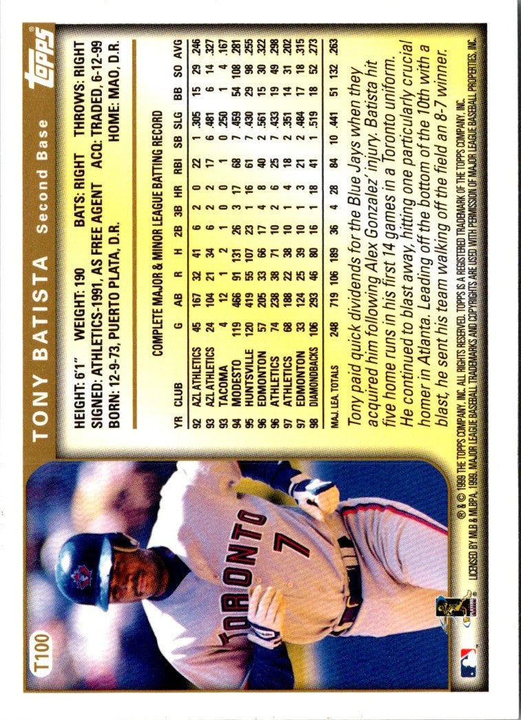 1999 Topps Traded Rookies Tony Batista