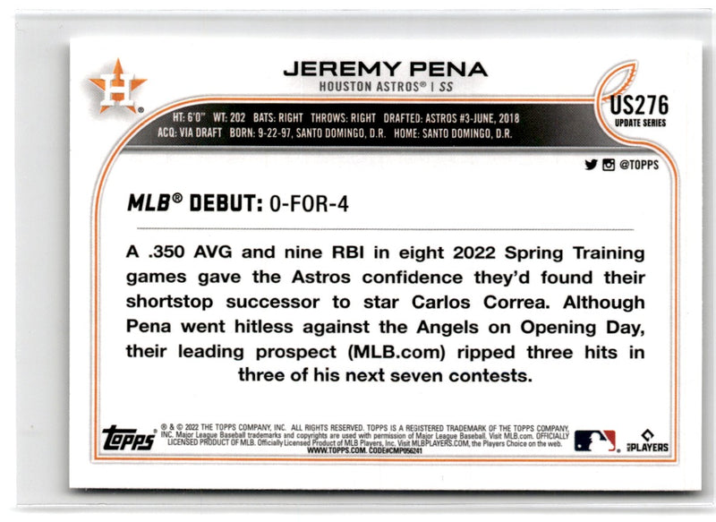 2022 Topps Update Jeremy Pena